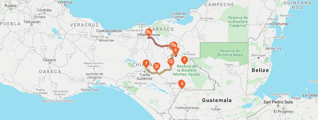 Mapa Lacandona Chiapas